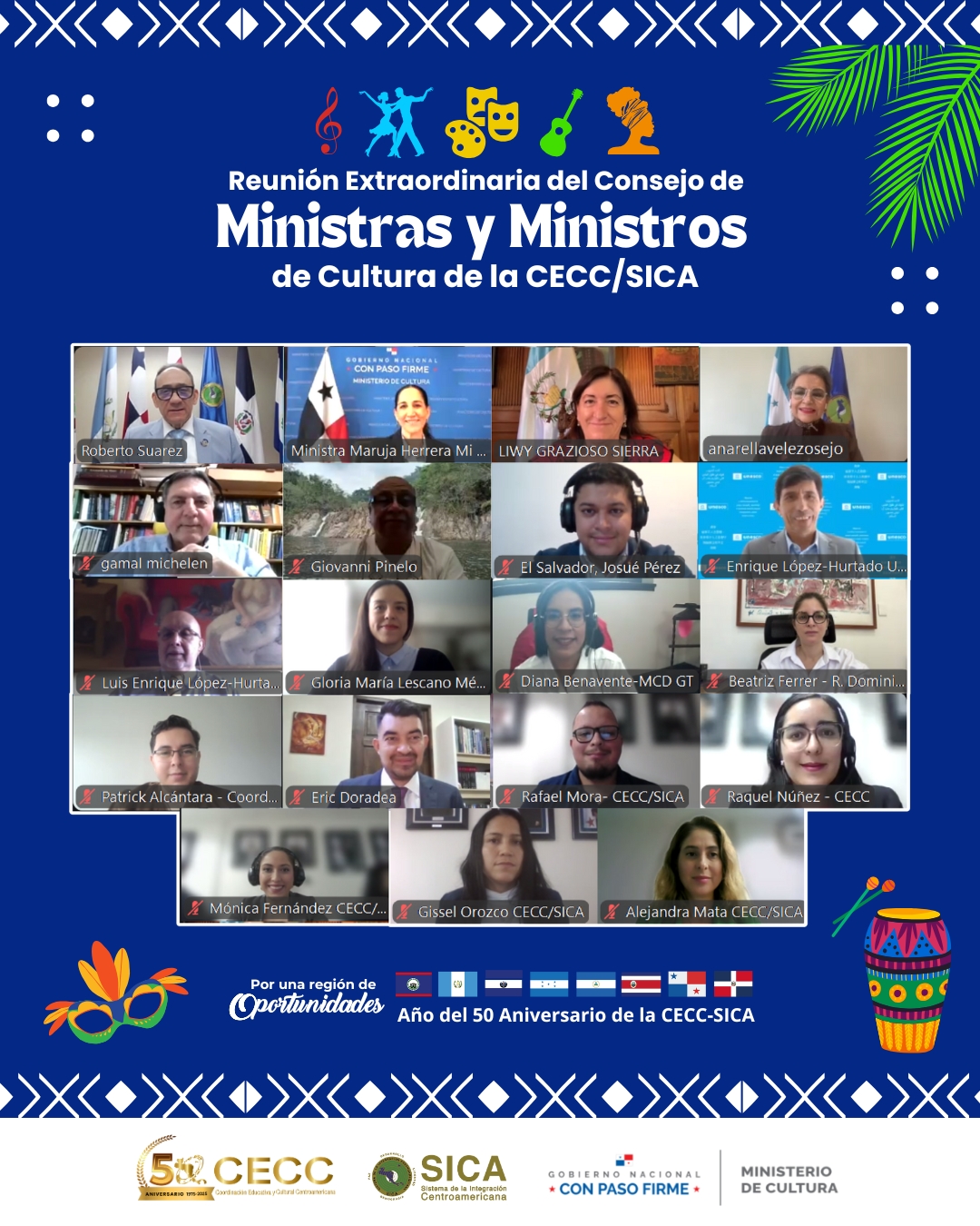 Featured image for “Concluye con éxito la Reunión Extraordinaria del Consejo de Ministras y Ministros de Cultura de la CECC/SICA”